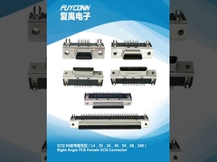 Đường viền phải PCB SCSI Connector 14pin 20pi 26pin 36pin 50pin 68pin 100pin nữ MDR Connector