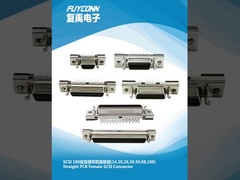 PCB thẳng SCSI đầu nối nữ 100pin 68pin 50pin 36pin 26pin 20pin 14pin đầu nối servo