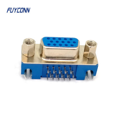 15pin D-sub kết nối mật độ cao góc phải PCB nữ HD DB kết nối