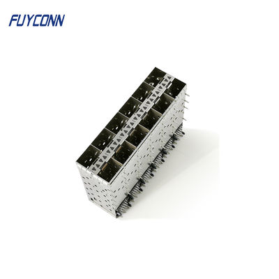 240 Pin SFP+ Fiber Optic Connector 2x6 Dual Port with Light Pipe