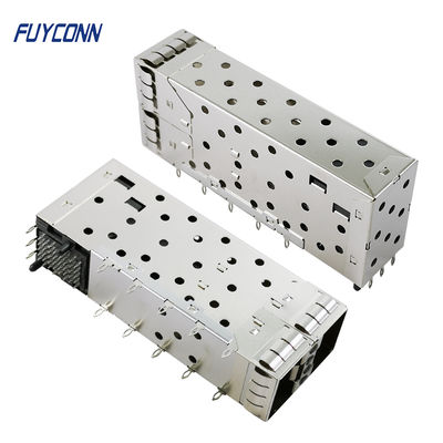 2x1 2 Port SFP+ Connector 40 Pin Female PCB Mount with Light