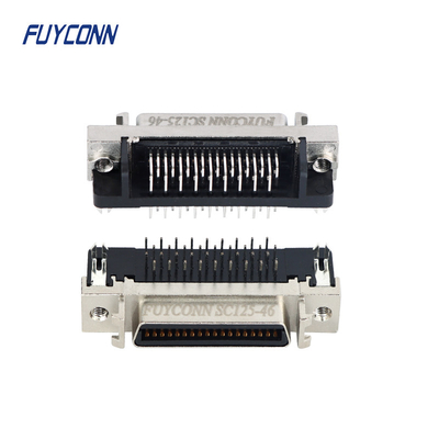 Đầu nối nữ SCSI góc phải PCB 36 chân với vỏ hợp kim kẽm