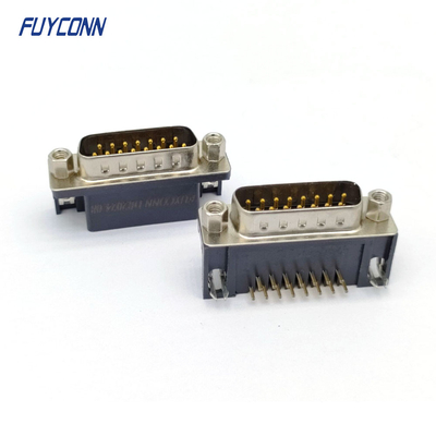 Góc phải Đầu nối D-SUB PCB Đầu cắm đực Đầu nối 15 chân D Sub (9,4mm)