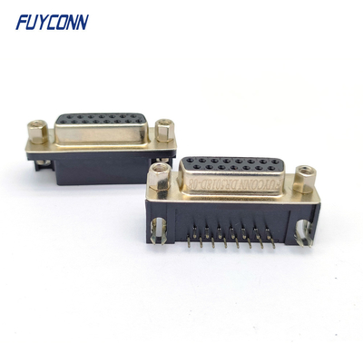 Đầu nối D-sub góc phải 15P Ổ cắm Đầu nối PCB cái (8,08mm)