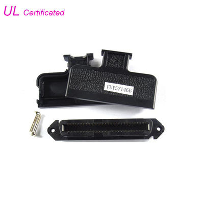 Khoảng cách 2,16mm Đầu nối Telco Centronic 50 Pin IDC Đầu nối 25 cặp dành cho Nữ với Nắp nhựa đen 180 độ