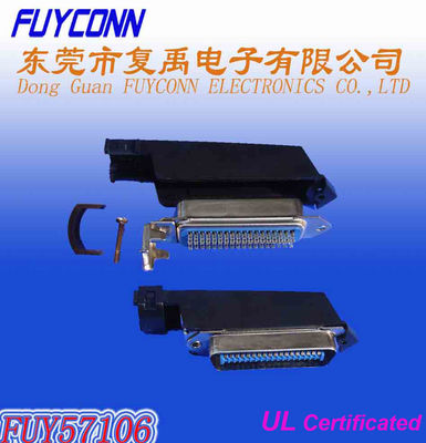 Đầu nối 36 chân loại hàn Centronic nam với mui nhựa 90 độ