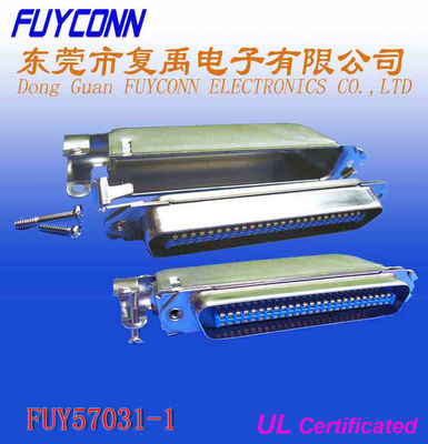 Đầu nối 70500 Đầu nối chân hàn Centronic 50 Pin Nam Đầu nối ổ cắm cáp 90 ° W / 70500 Vỏ Matel