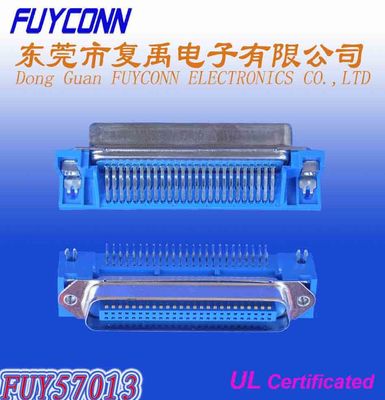 2.16mm Pitch Champ PCB Góc phải Đầu nối Centronics 50 Chân cắm Nam với khóa bo mạch