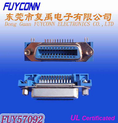 14 24 36 50Pin Centronic PCB Đầu nối góc phải nữ có chốt với chốt lò xo