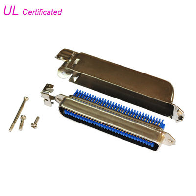 90 độ 64 chân Amphenol IDC Đầu nối nam 32 cặp Phích cắm có vỏ kim loại 90 độ
