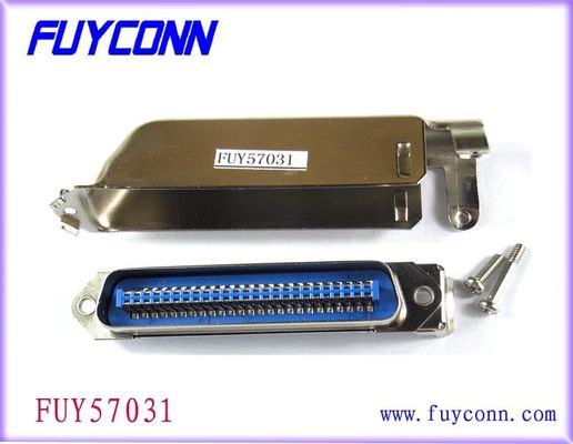 Đầu nối chân hàn Centronic 50 chân nam với mui kim loại 90 độ