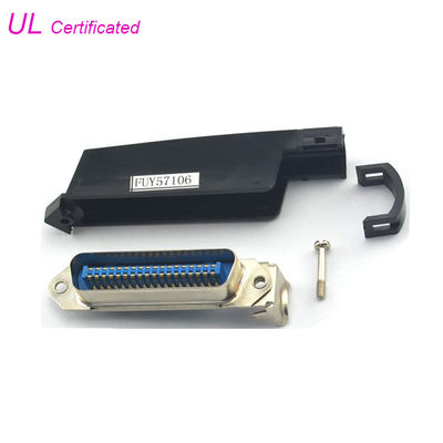 Đầu nối 90 độ Nam Đầu nối hàn 36 chân Centronics với nắp nhựa