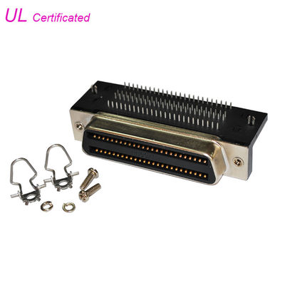 Amphonel Female 957 100 pin Gắn PCB Góc phải Đầu nối Centronics 2,16mm
