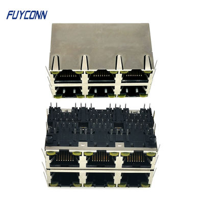 2x3 6 cổng Nữ đầu nối RJ45 PCB 48 Pin Đầu nối Jack mô-đun