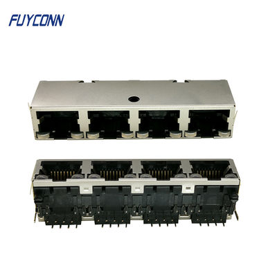 Cổng 1x4 4 * 8P 32 chân Ổ cắm nữ PCB RJ45 Đầu nối giắc cắm mô-đun