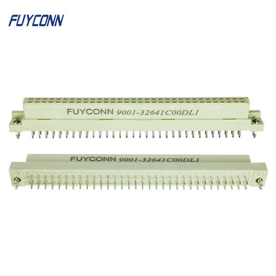 Nữ 2 hàng 64P Ổ cắm PCB bên phải Thiên thần DIN 41612 Đầu nối Eurocard W / Khóa bảng