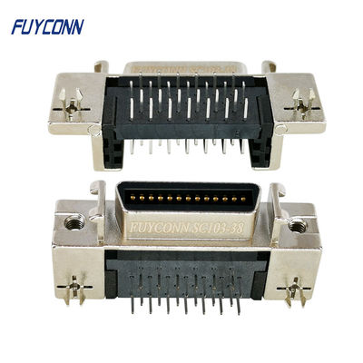 Đầu nối SCSI 26Pin Loại PCB góc phải dành cho nữ với vỏ kẽm khóa bo mạch