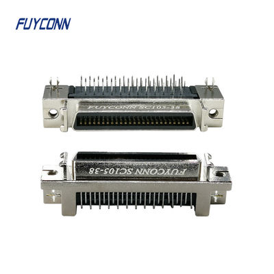50 pin Đầu nối SCSI 90 độ Loại PCB Hợp kim kẽm Mạ niken