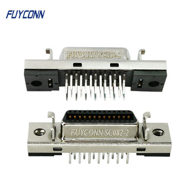 26 Pin Đầu nối SCSI Loại góc phải Nữ Đầu nối PCB SCSI W / Giá treo cố định
