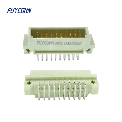 DIN 41612 3 Hàng Đầu nối Eurocard Nam 90 độ R / A Khóa bảng PCB